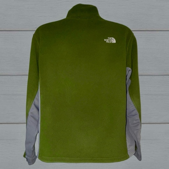The North Face Full Zip Fleece Jacket Men’s Large Olive Green Gray TKA 100 - Picture 4 of 16